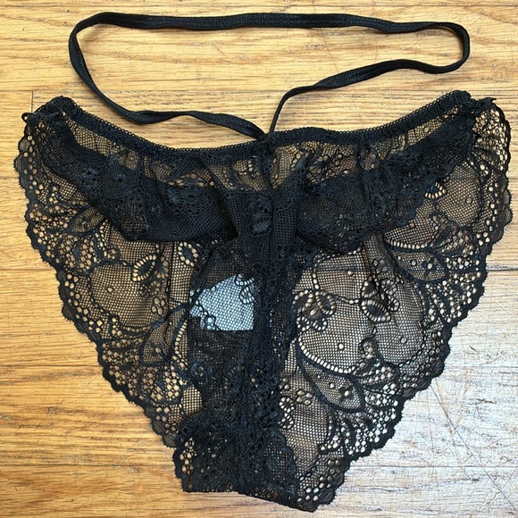 NWOT SHEIN Black Sexy Sheer Floral Lace Bra & Panty Lingerie Set - Picture 4 of 9
